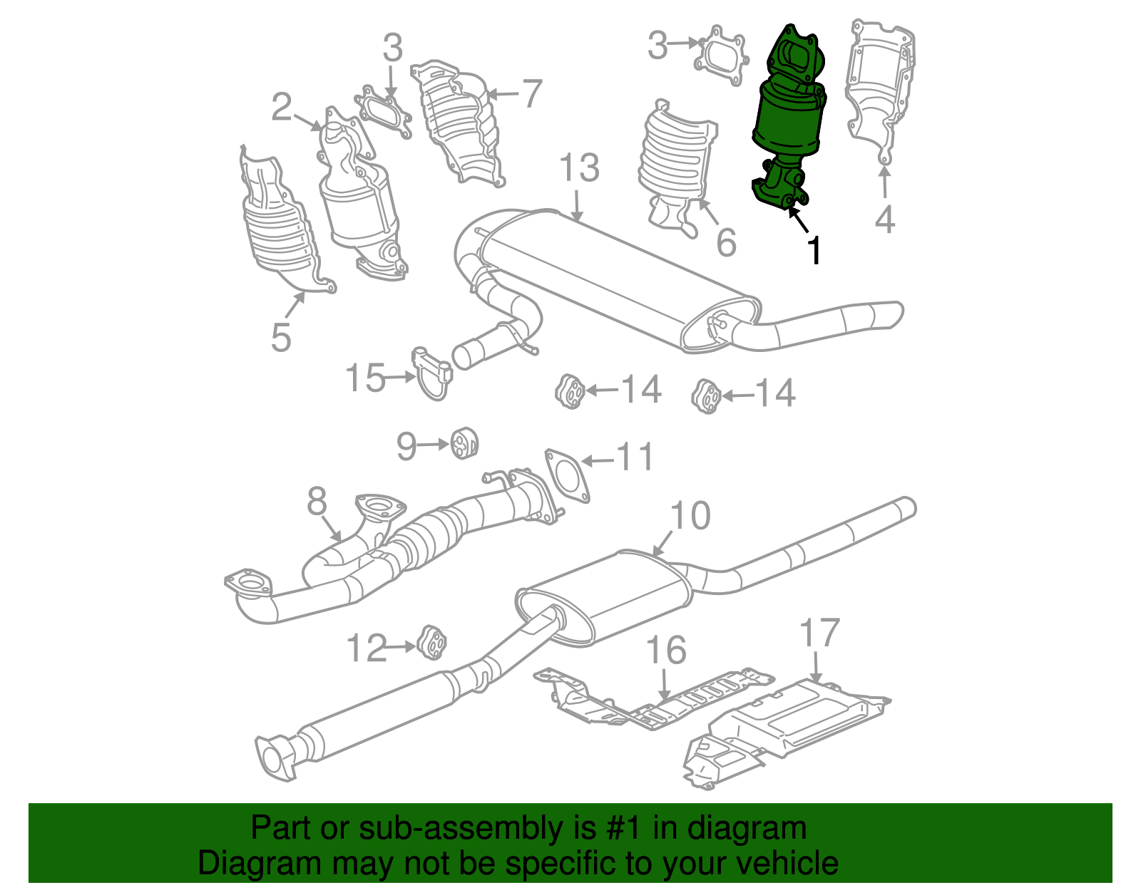 Catalyst-Ctltc Converter Rear - GM (12581993)