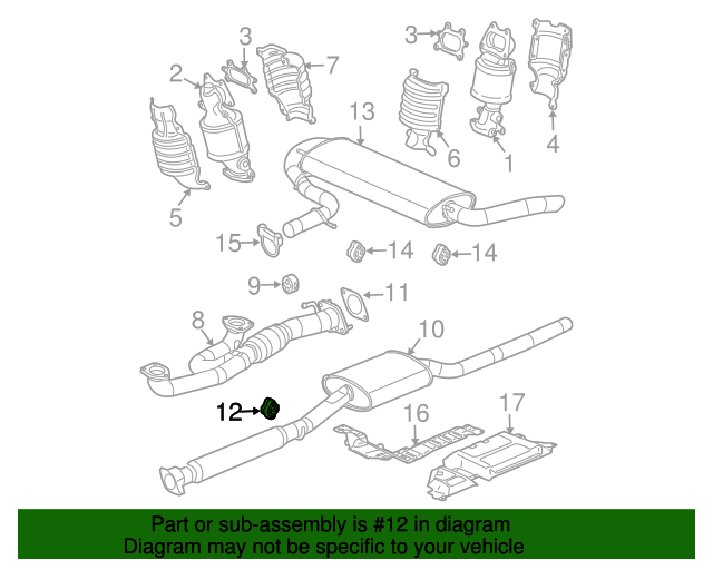 20032011 GM Exhaust Pipe Hanger Insulator 15286279 QuirkParts