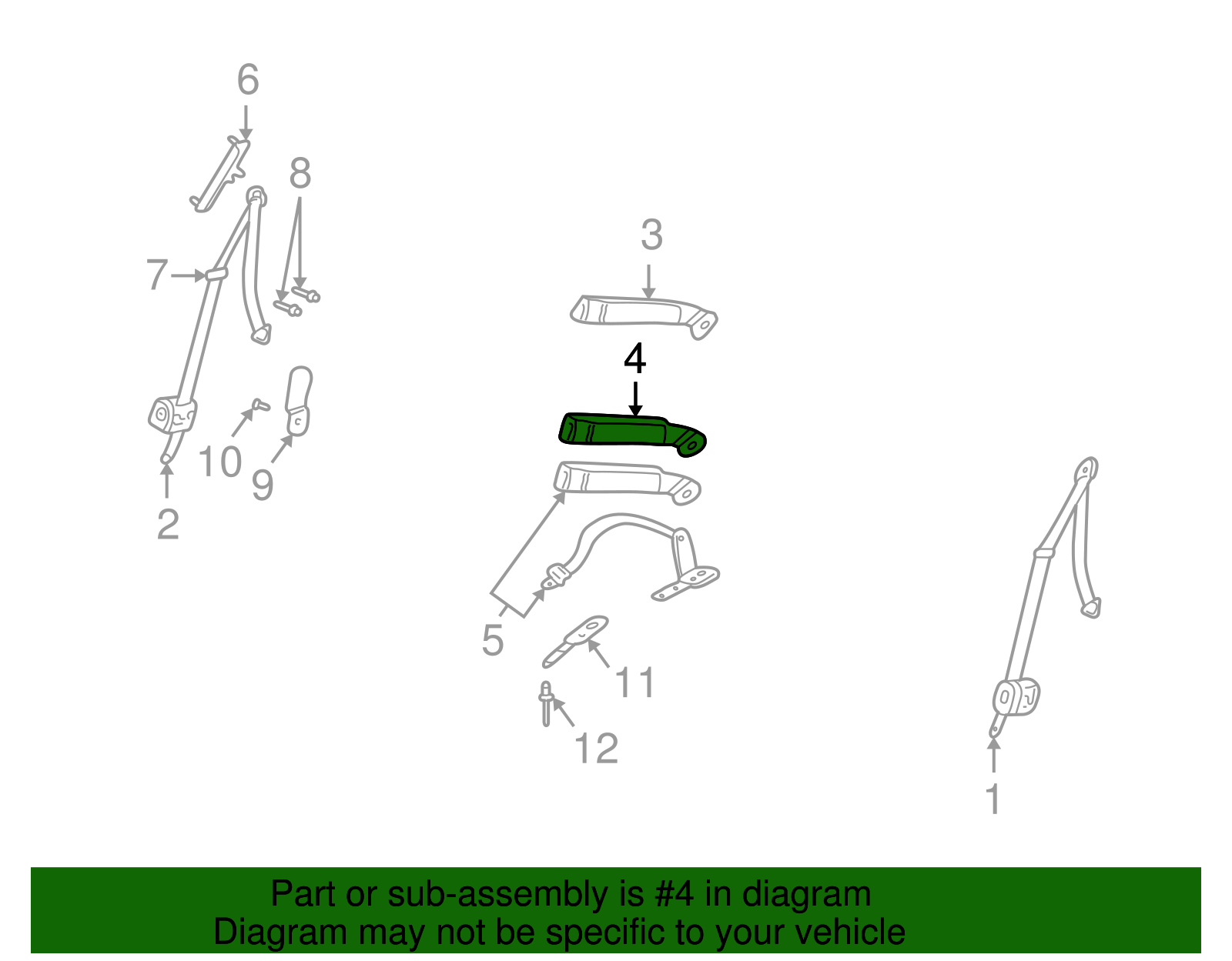Belt Kit, P/Seat (Bkl Side)           *Md*Dark*Oak - GM (88893319)