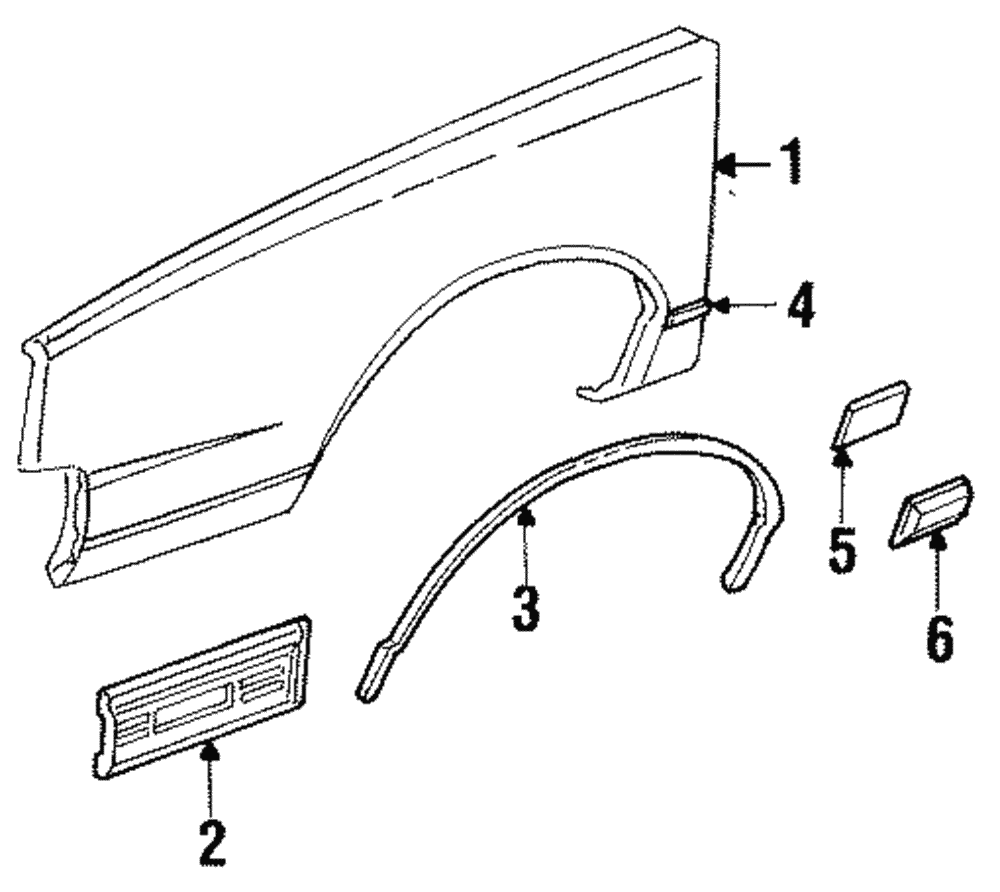 Molding, F/Fdr Side Rear - GM (20410836)