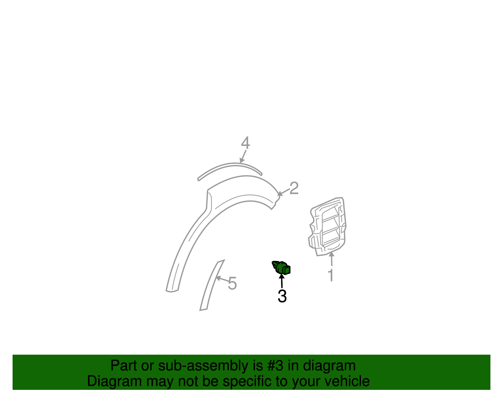 Retainer, R/Cmpt Lid Lower Center Molding(Push In) - GM (94848834)
