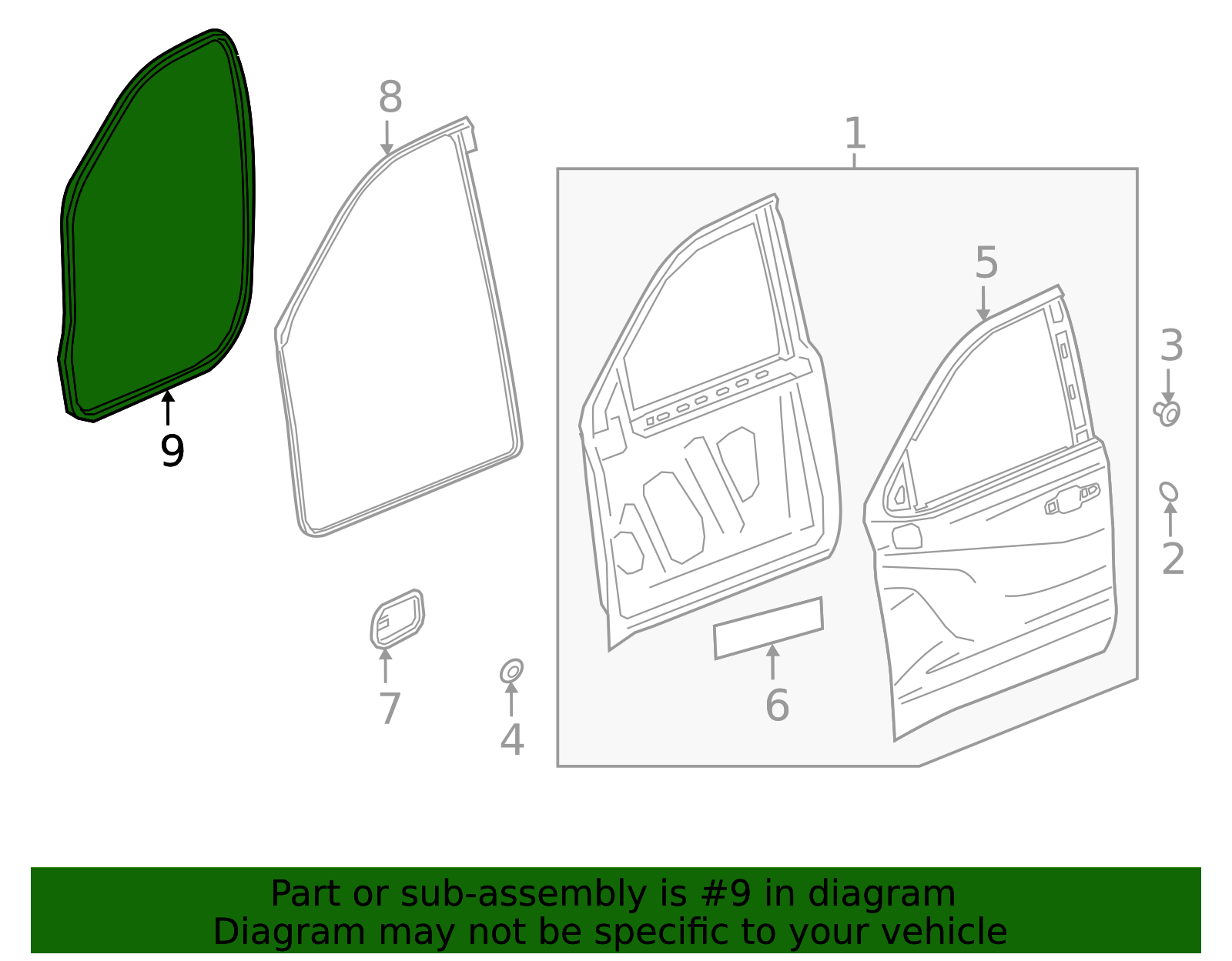 Front Side Door Body Side Weatherstrip - GM (84349104)