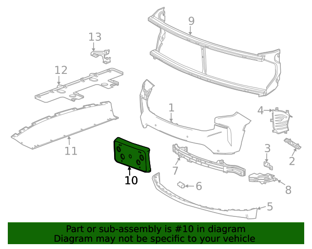 2021-2024 Chevrolet Front License Plate Bracket 84699405 