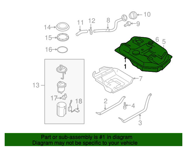 20042005 Kia Rio Fuel Tank 31150FD500 OEM Parts Online