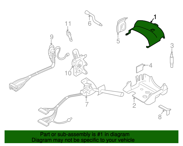 20012005 GM Steering Column Upper Trim Cover 26075445 GM