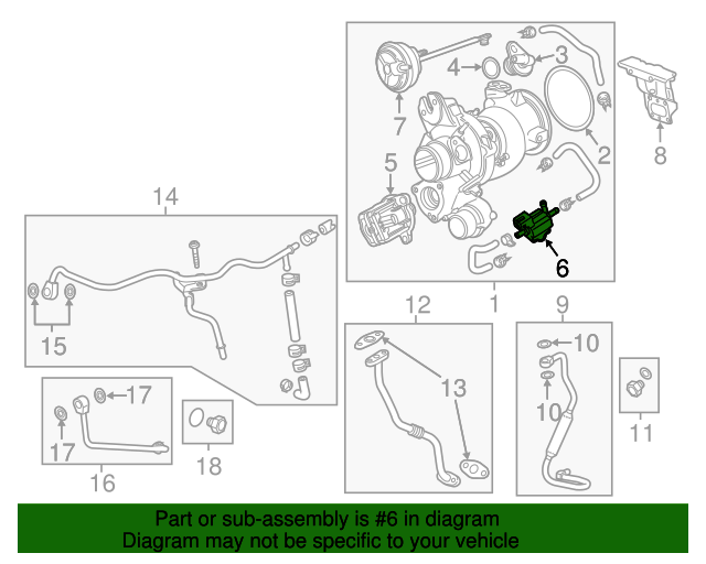 12686018 Charge Air Bypass Valve with Hoses and Clamps 20162023