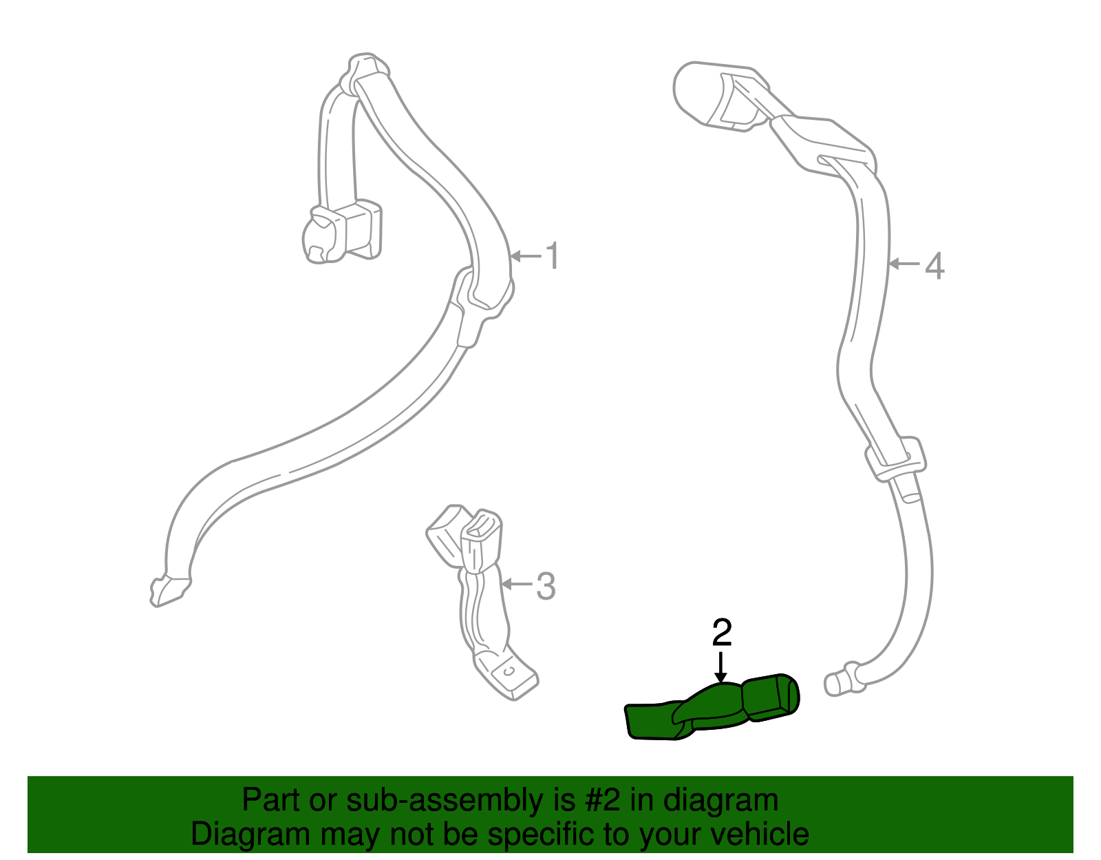 Buckle End - Ford (XW4Z-5460044-AAA)