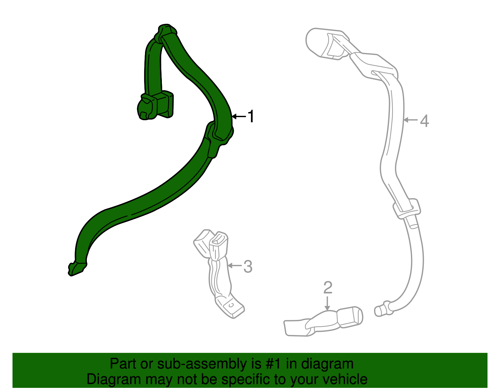 Lap & Shoulder Belt - Ford (XW4Z-54611B68-AAD)