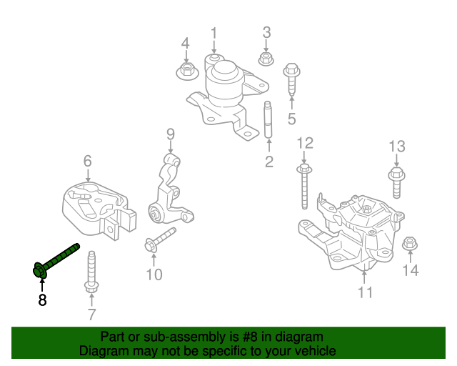 20052021 Ford Stabilizer Link Mount Bolt W500546S439 Varsity Ford