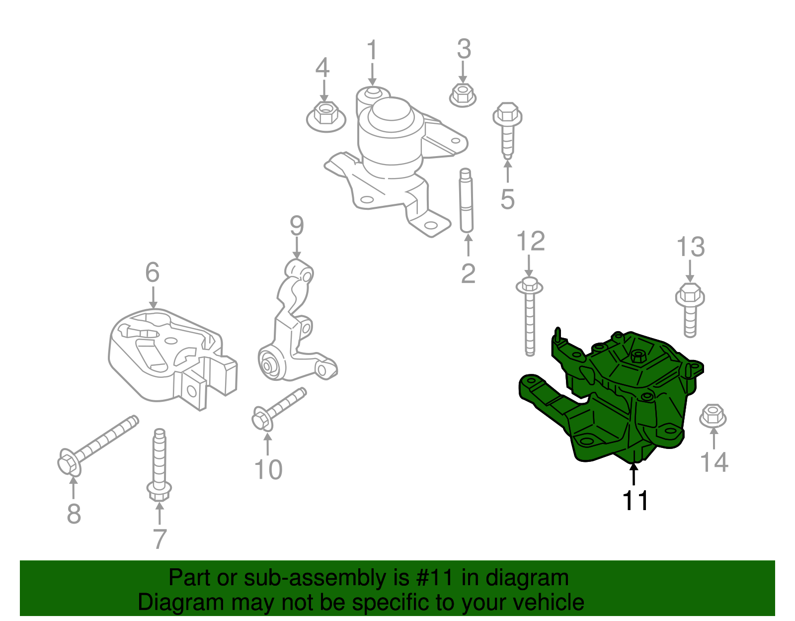 Manual Transmission Mount - Ford (GG9Z-6068-A)
