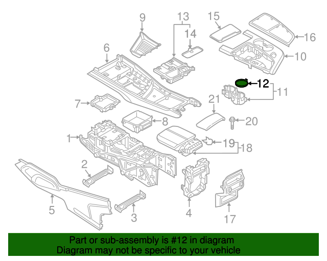 4M08624354PK Cup Holder Insert 20172019 Audi Q7 Audi OEM Parts