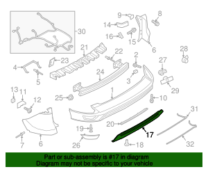 OEM Ford Rear Lower Bumper Cover For 2013-2019 Escape - Dual Exhaust Cutouts (CJ5Z-17K835-BA)
