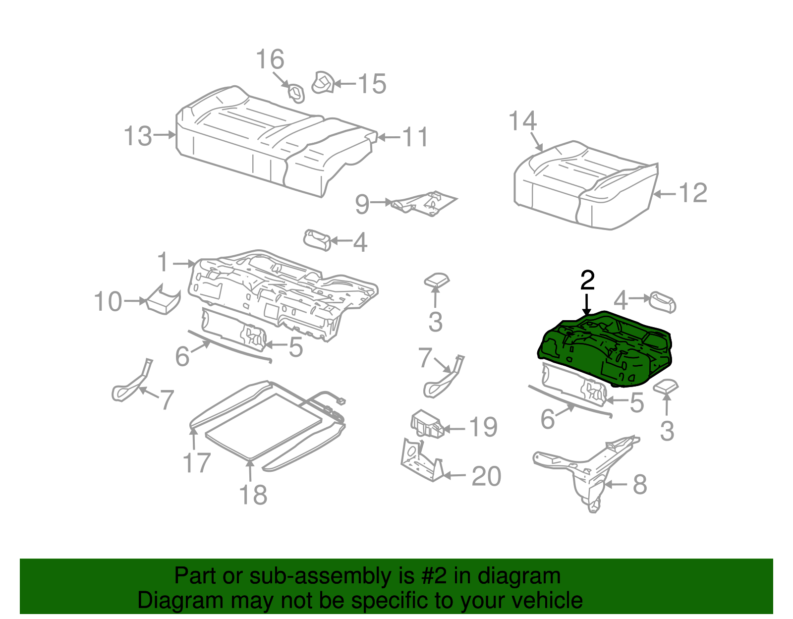 Cushion Frame - Volkswagen (7L0-885-305-N)