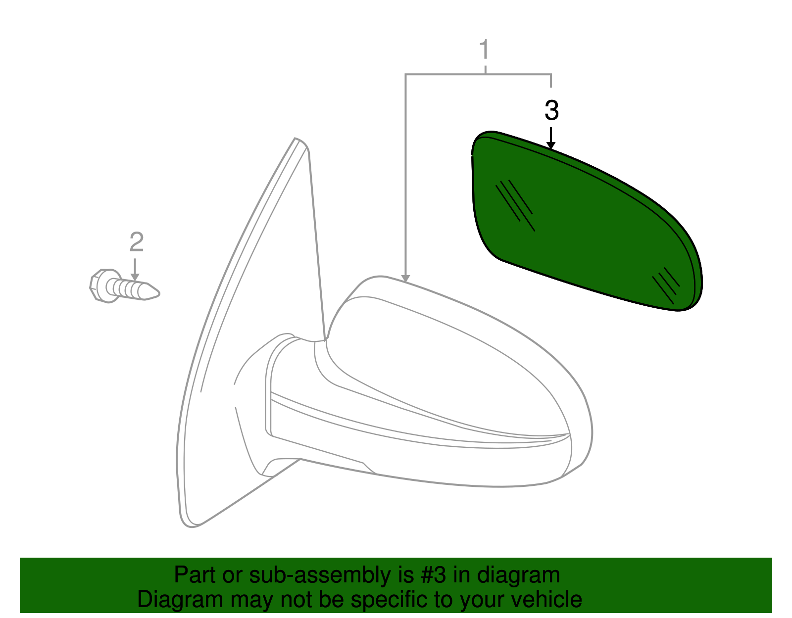 Passenger Side Rearview Mirror Glass - GM (96493560)