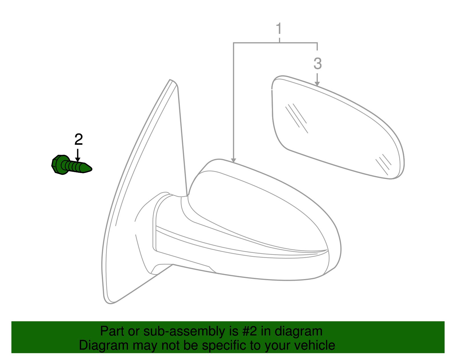 Outside Rearview Mirror Housing Opening Cover Bolt - GM (94520644)