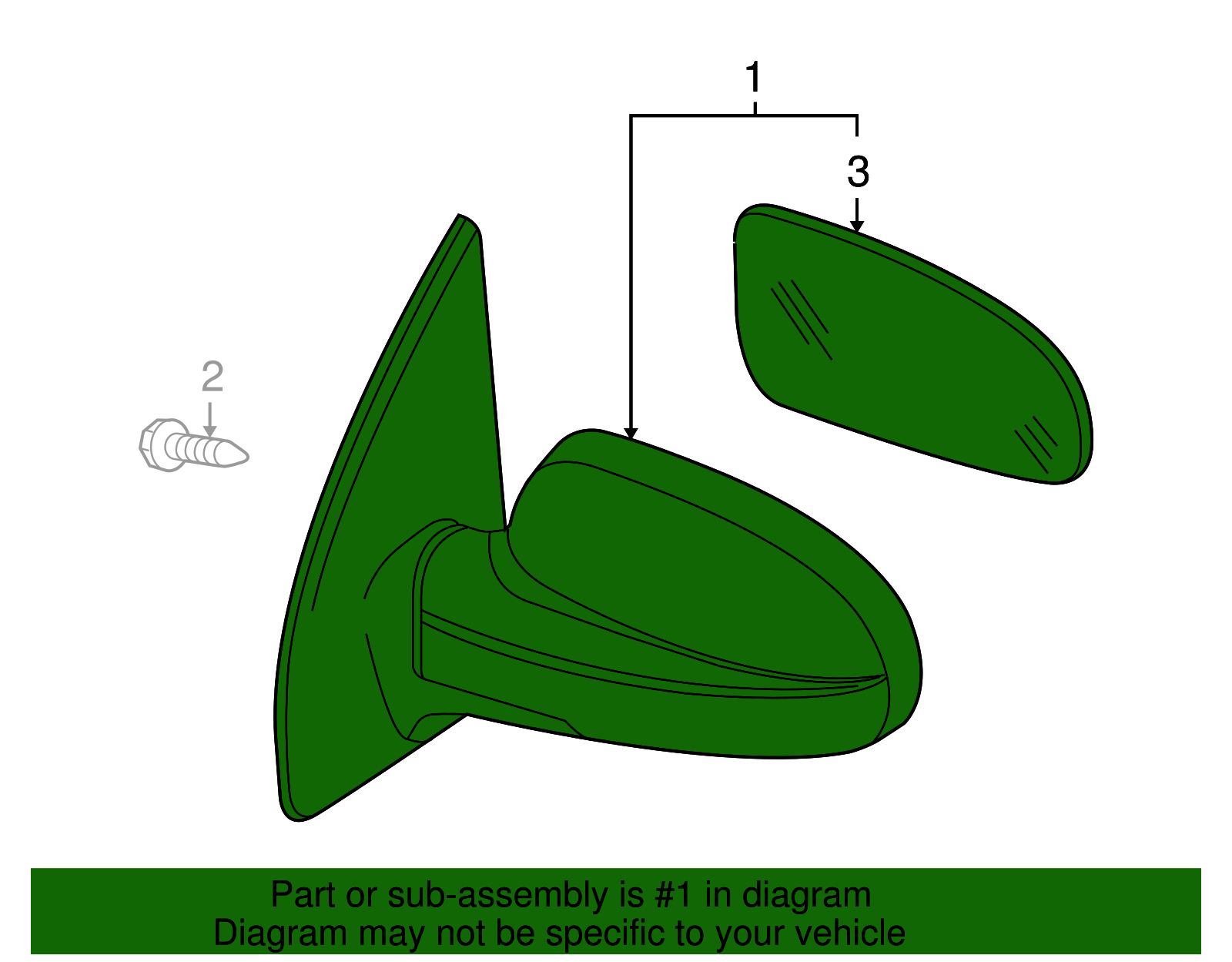 Driver Side Door Mirror - GM (96600400)