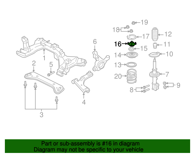 20012012 Ford OEM Suspension Strut Mount 7L8Z18183A Ford Parts Center