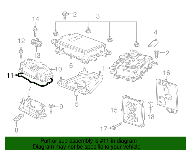 20162019 Chevrolet Volt Drive Motor Power Inverter Module Cover Gasket