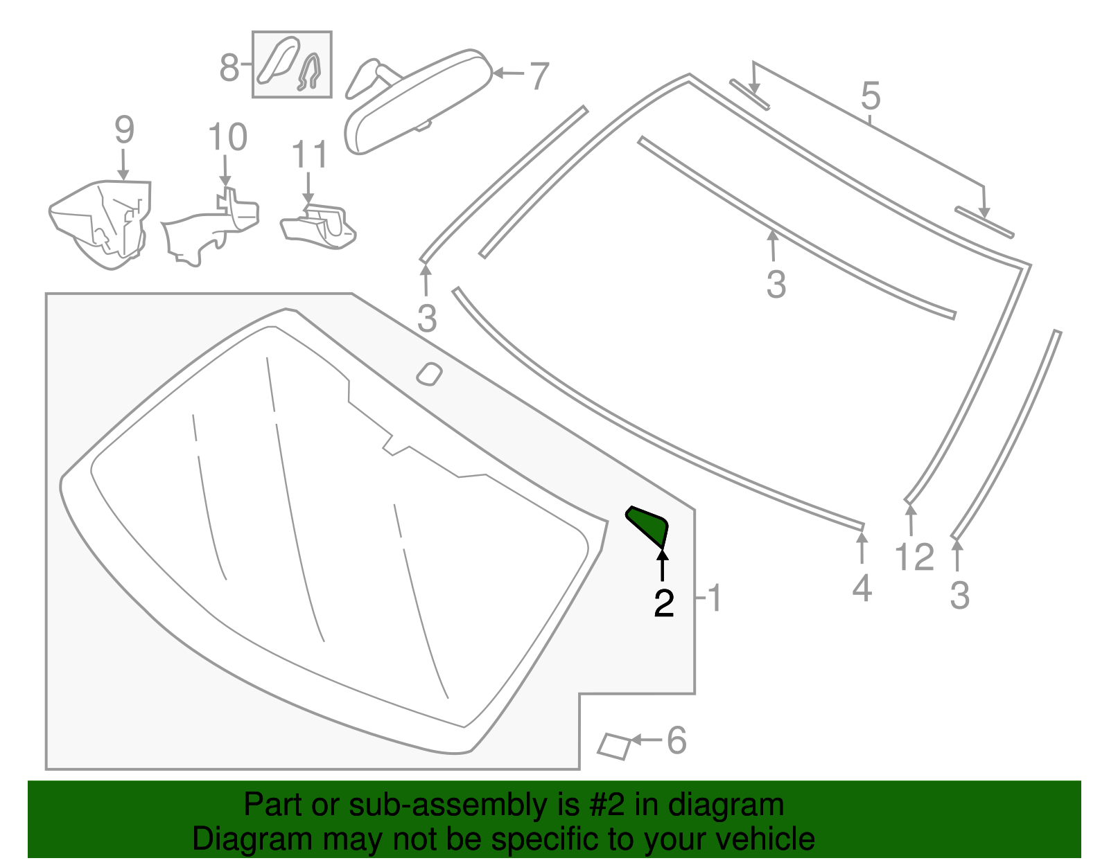 Windshield Stopper - Toyota (SU003-01888)