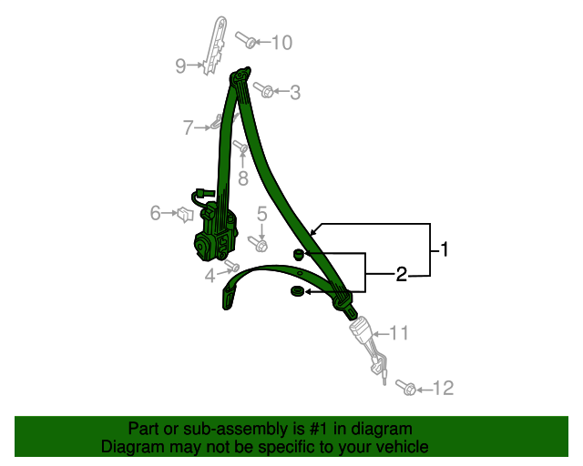 20162018 Audi Seat Belt Assembly 4G8857706LCLN Benzel Busch Audi