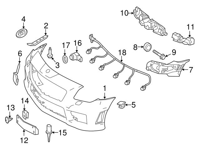 172-885-00-25-9999 - Bumper Cover 2012-2016 Mercedes-Benz  