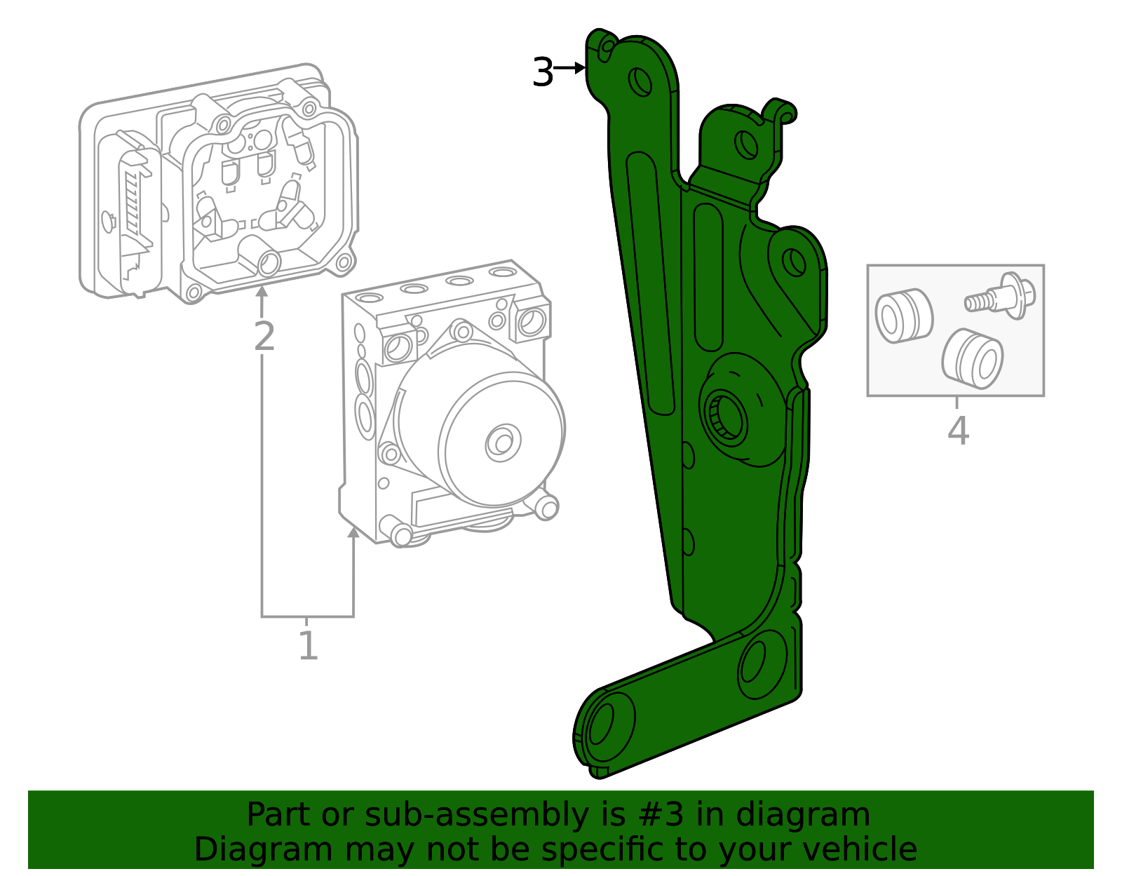 Brake Pressure Modulator Valve Bracket - GM (84405753)