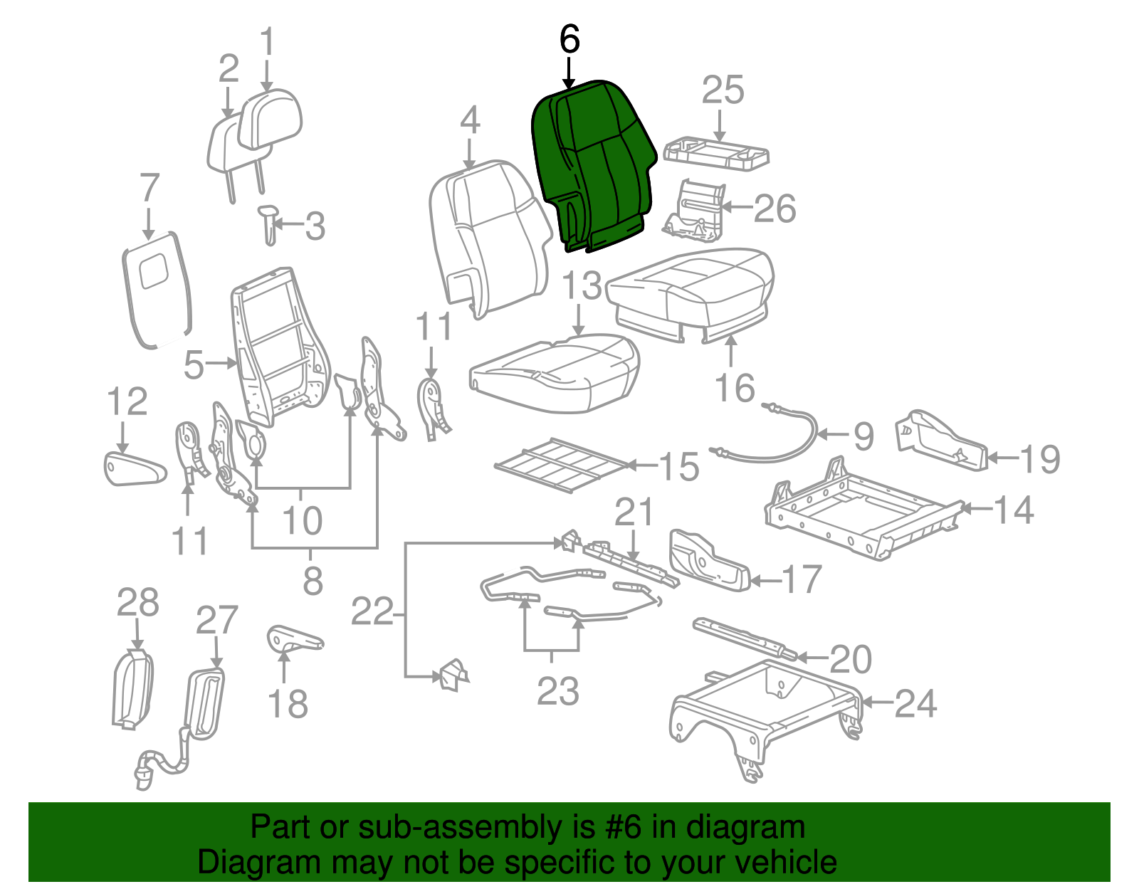 Seat Back Cover - Buick (89046367)