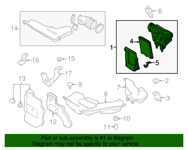20172020 Nissan Rogue Air Filter Intake Box (Japan built Rogue) 16500