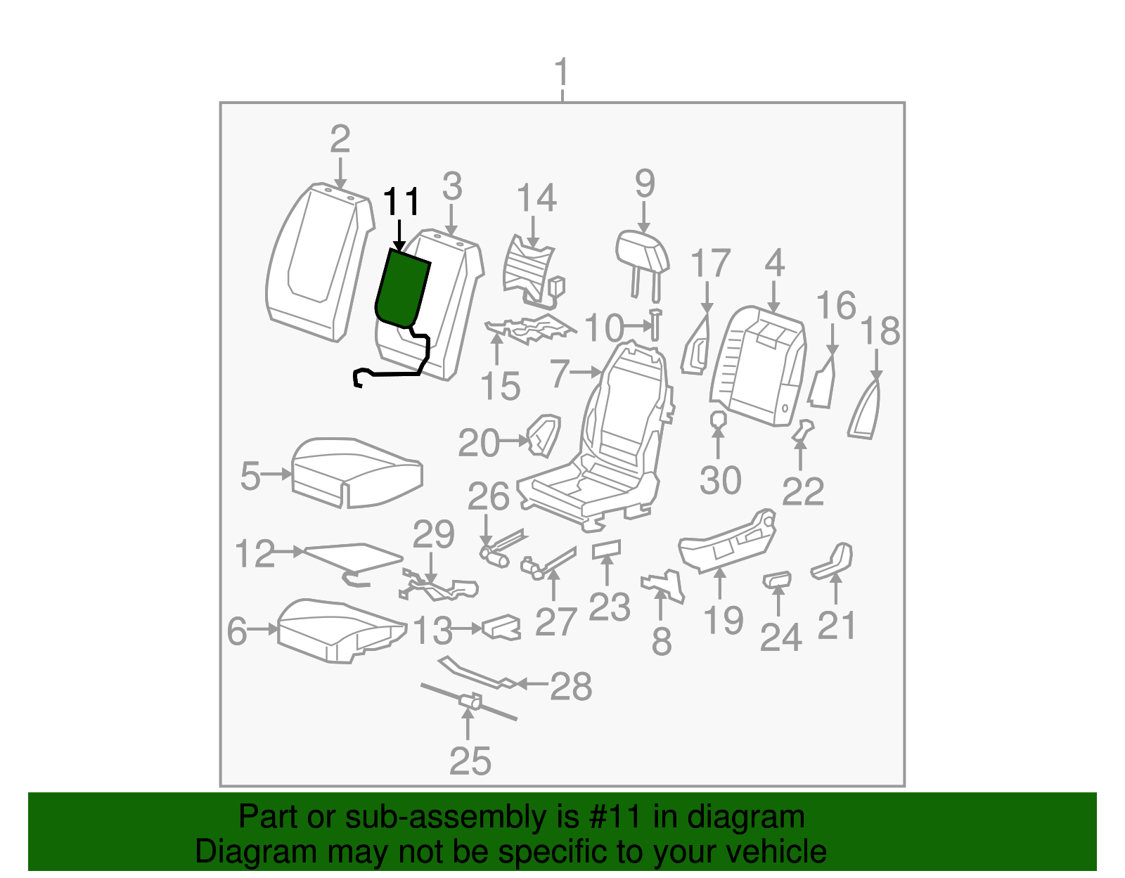 Driver Seat Back Heater - GM (10371691)