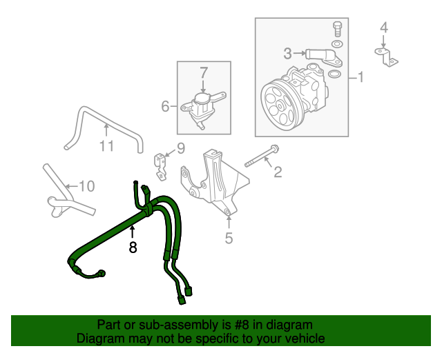 20112013 Subaru Forester Power Steering Pressure Hose 34610SC030