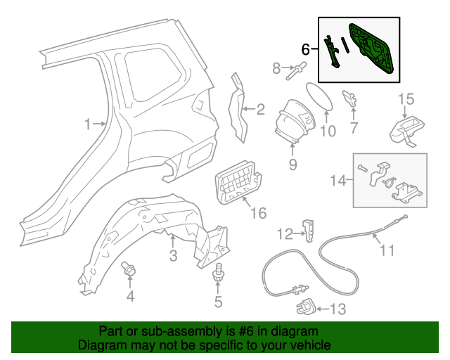 57601SG0009P Fuel Door 20142018 Subaru Forester Subaru Parts Exchange