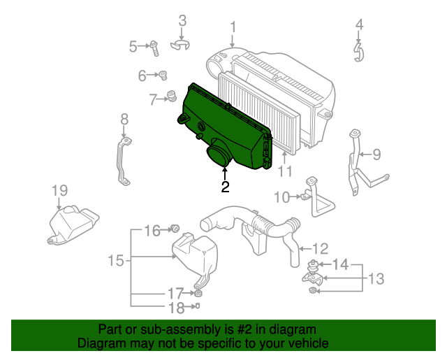 2000-2004 Subaru Air Inlet Case 16520AA032 | QuirkParts