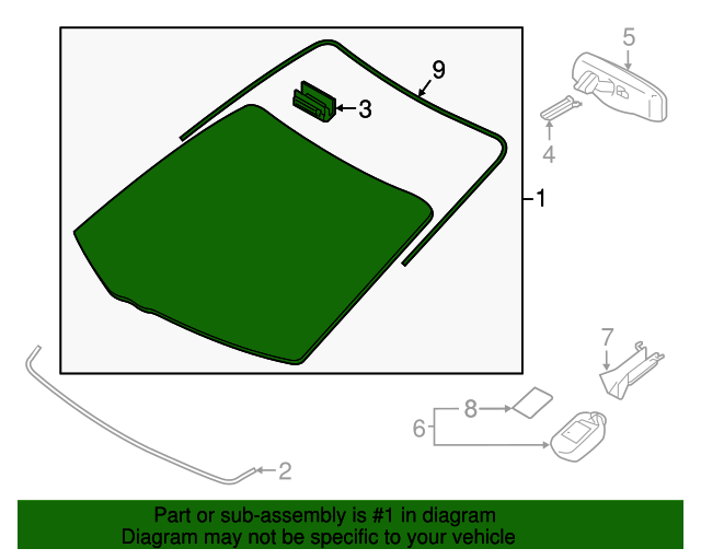 5610108071 Windshield 20112017 Toyota Sienna Longo Toyota Parts