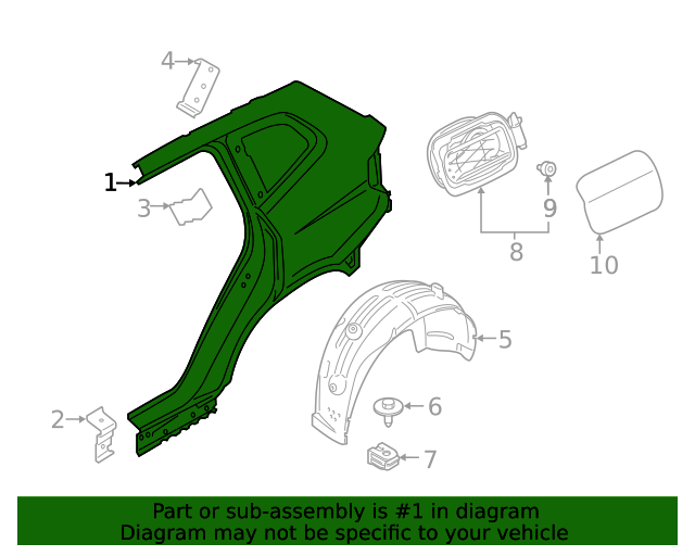 41007494012 - 2018-2023 BMW X3 Quarter Panel (41-00-7-494-012) | BMW of ...
