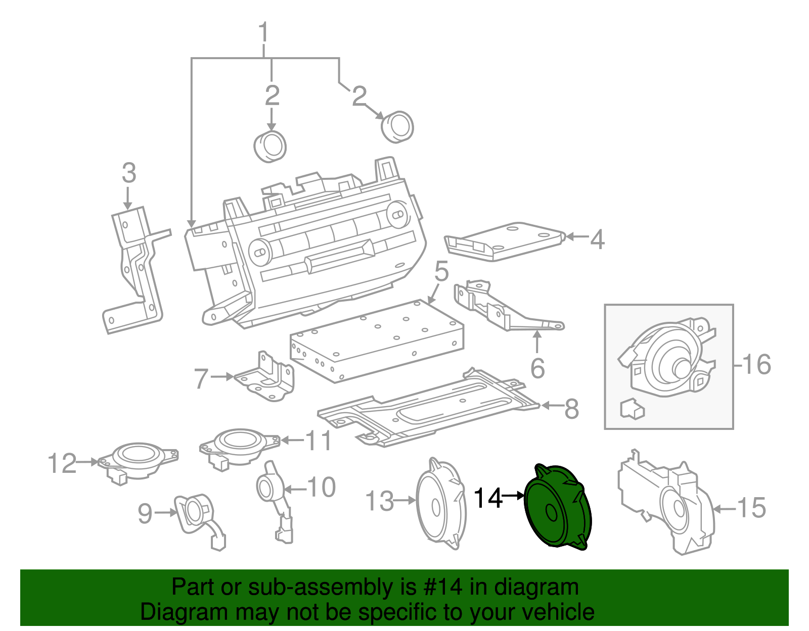 Rear Dr Speaker - Toyota (86160-60680)