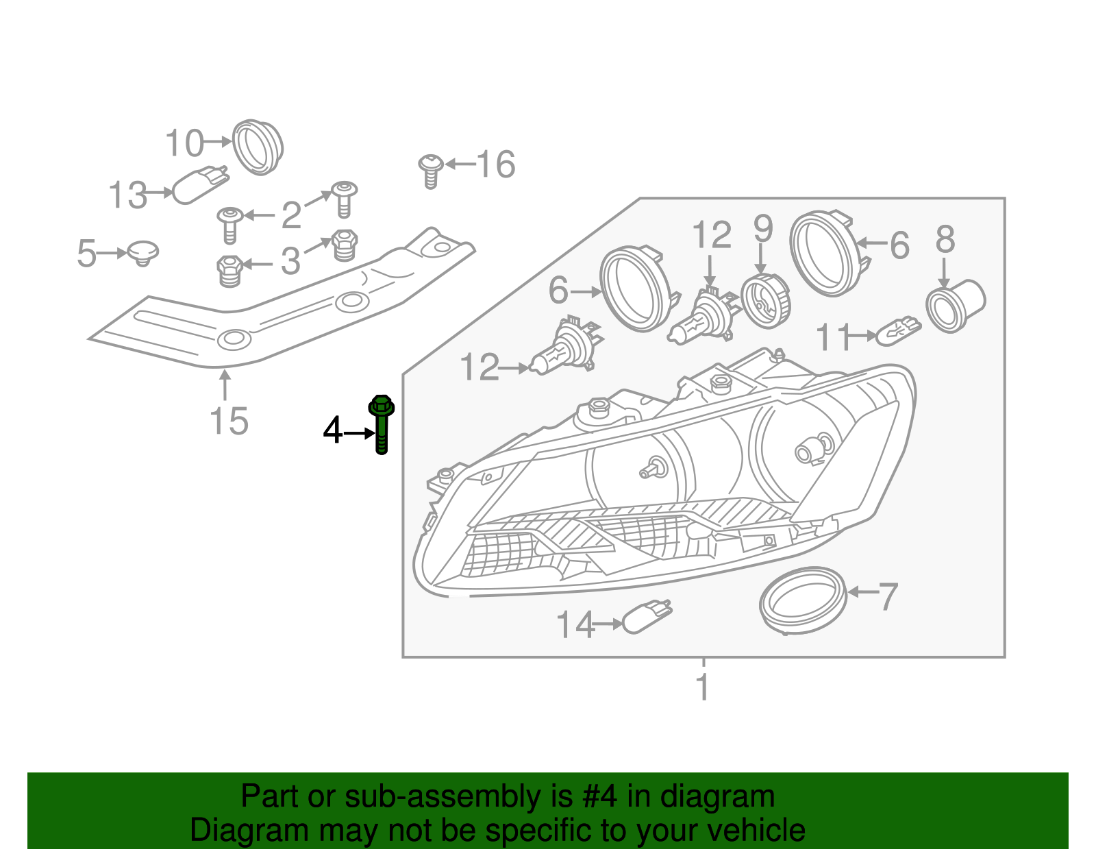 Headlamp Assembly Bolt - Volkswagen (N-910-953-01)