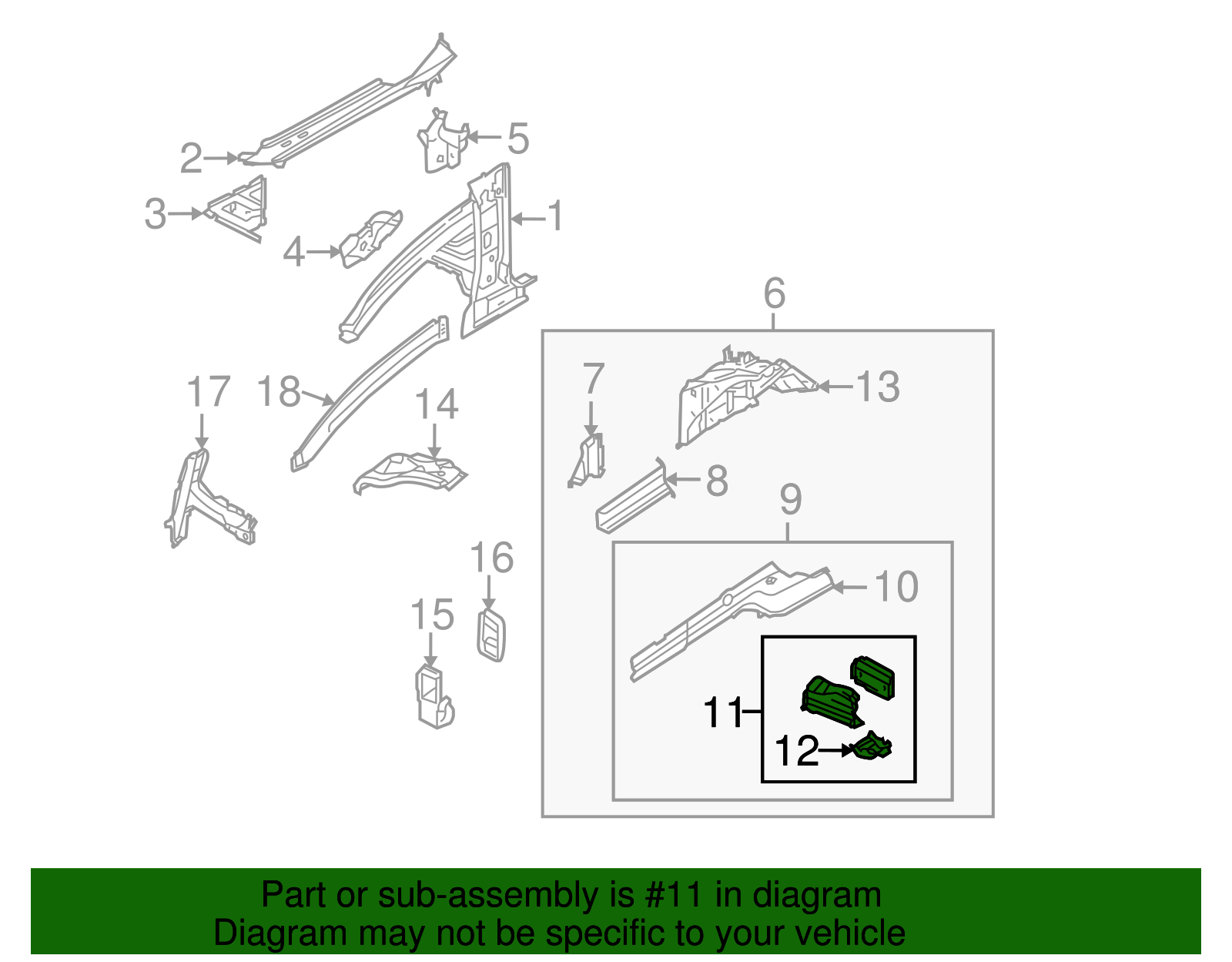 Reinforced Panel - Volkswagen (7L0804073E)