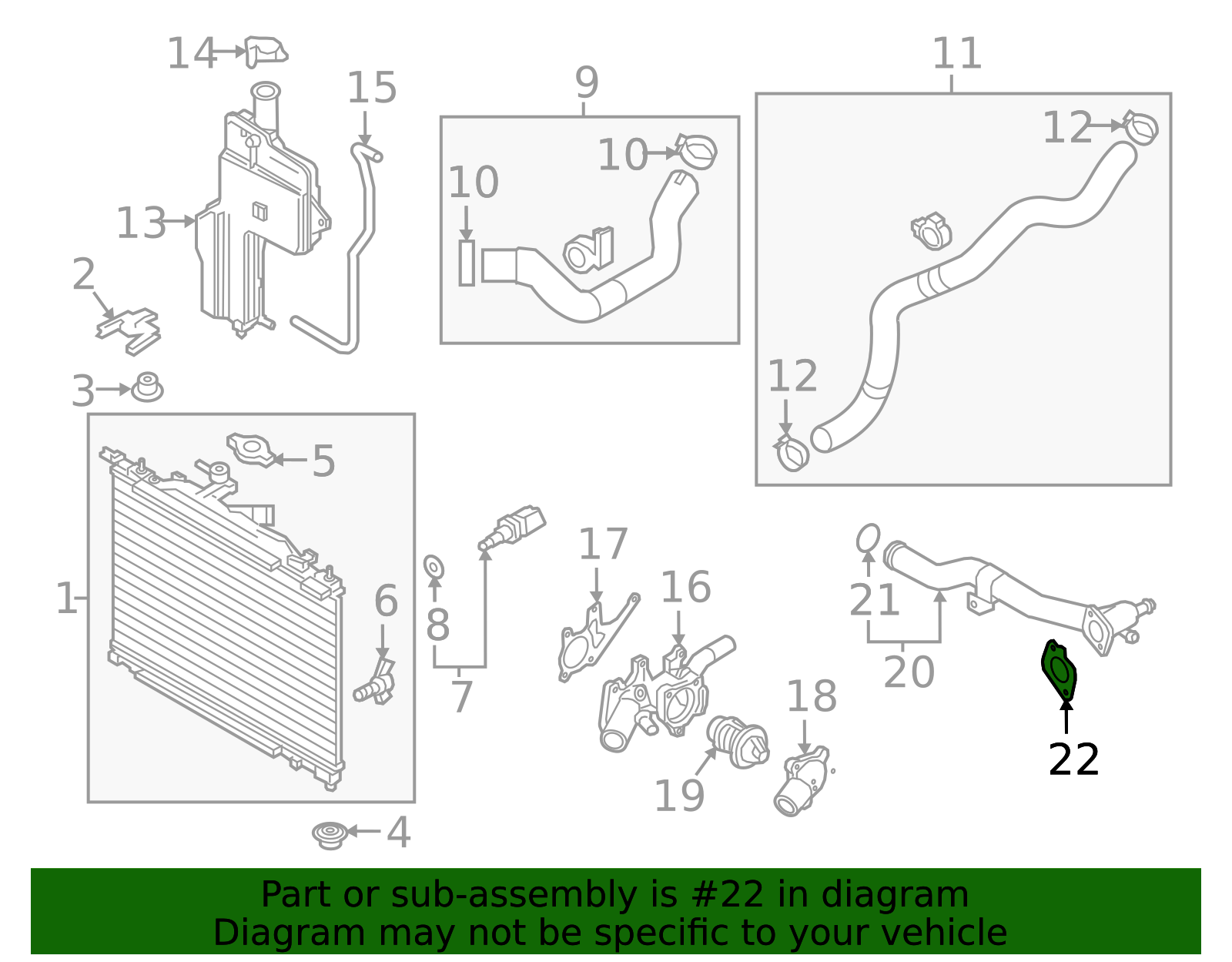 Water Outlet Pipe Gasket - Scion (16258-WB001)