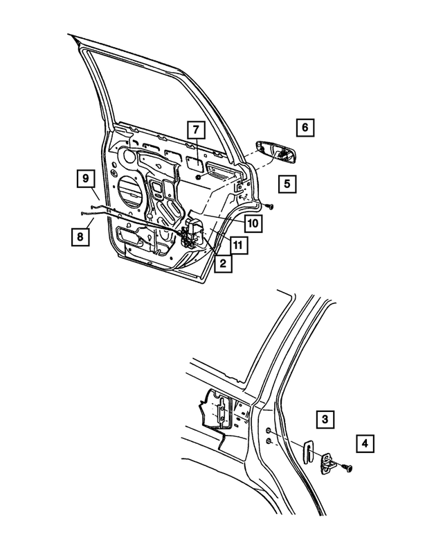 2001 Jeep Grand Cherokee 9904 Jeep Grand Cherokee RIGHT SIDE REAR DOOR