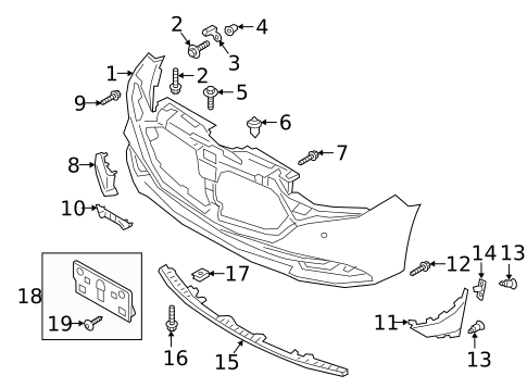 2014-2018 Mazda 3 Front Lower Bumper Cover Support; Mexico And Japan Built; Without I-Loop Braking System; Made Of Pp Plastic Partslink MA1041100