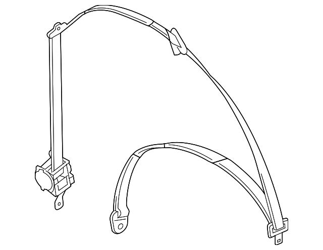 Black Passenger Seat Belt - GM (96866950)