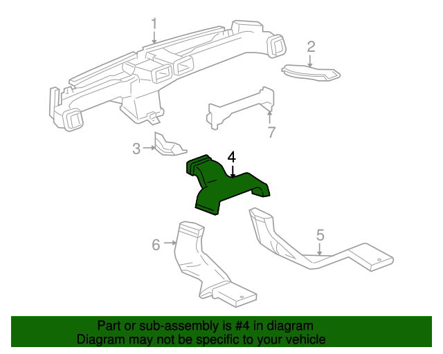 20062008 Isuzu Center Duct 8890183120 Isuzu Parts Center