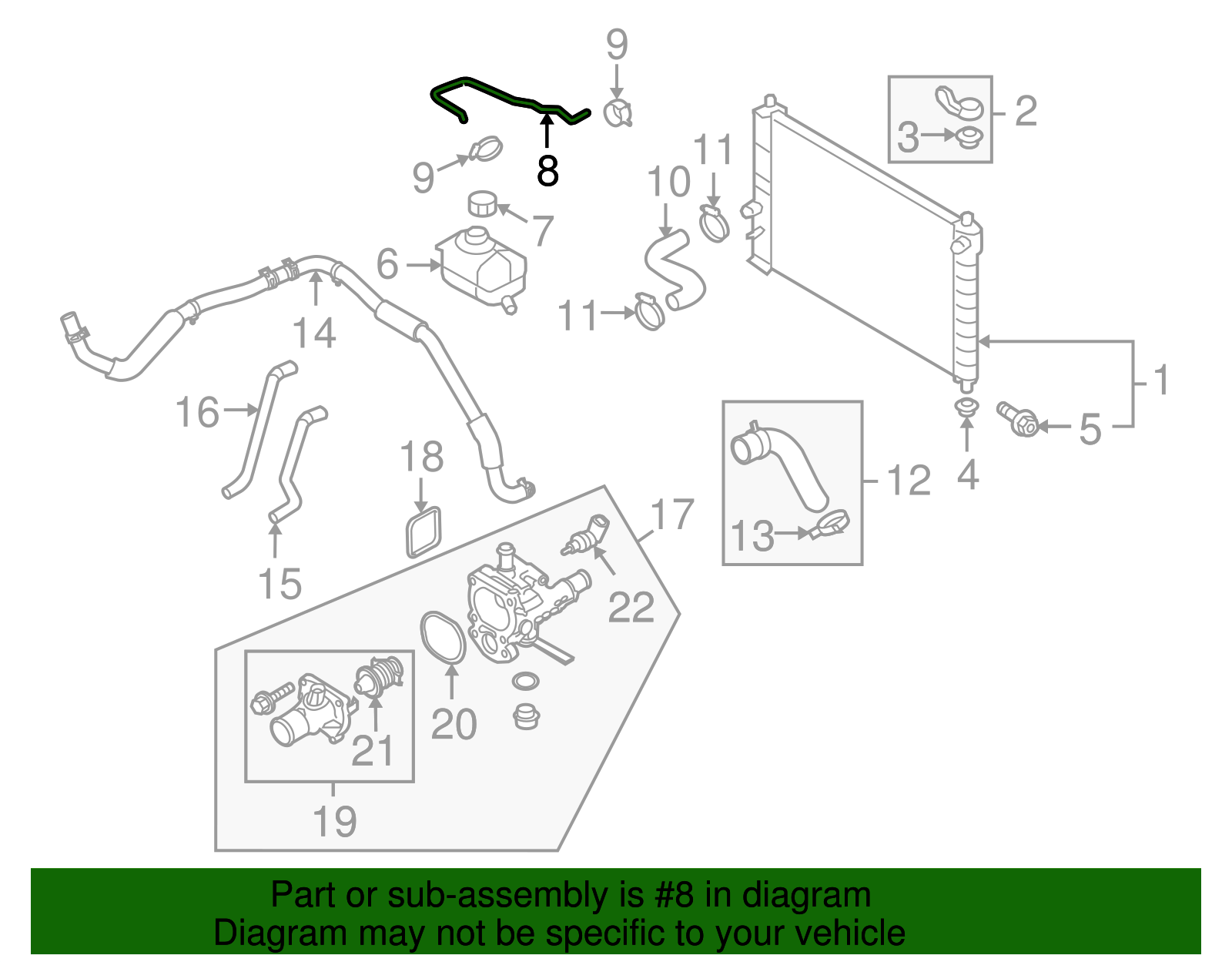 Radiator Surge Tank Hose - GM (96808120)