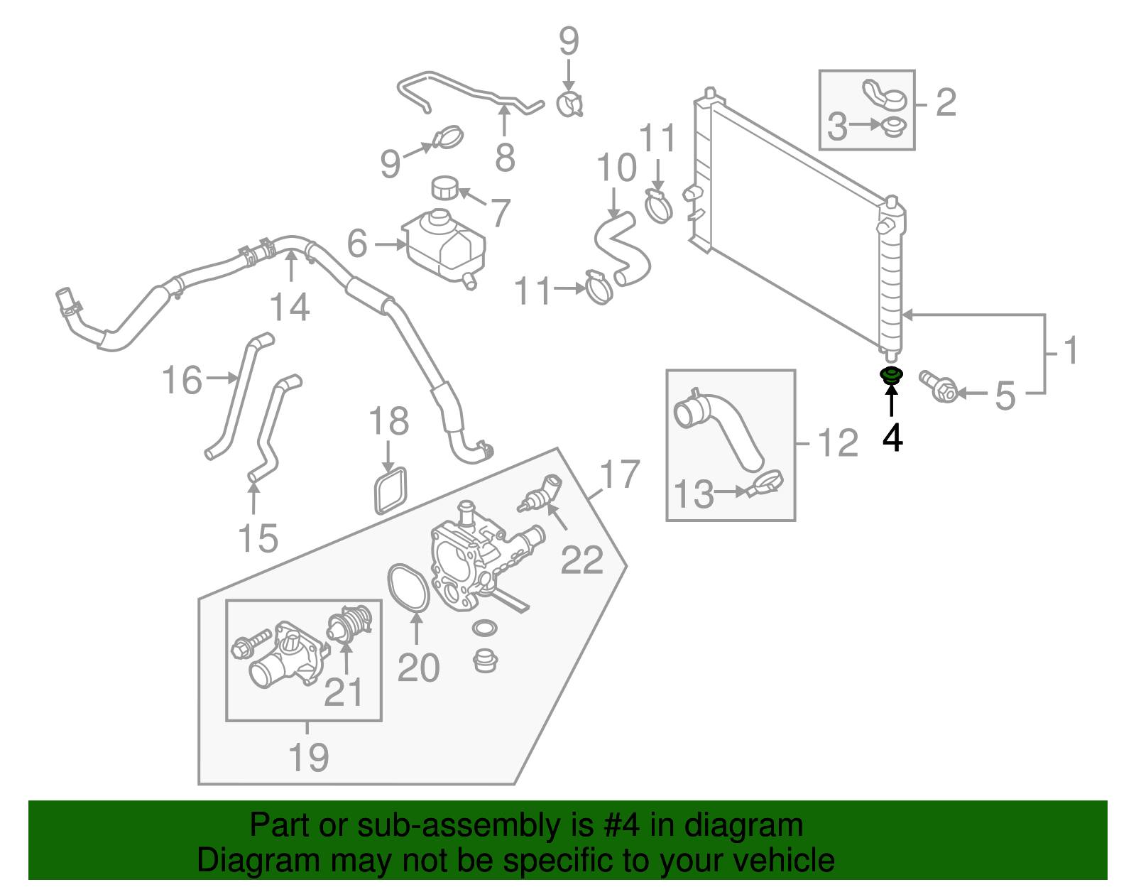 Radiator Stop Bumper - GM (96536643)
