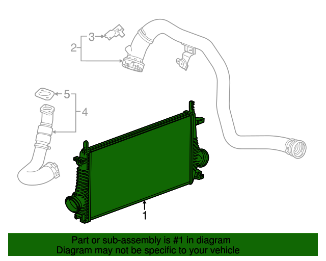 20162022 Chevrolet Malibu Turbocharger Intercooler 23336319 GM