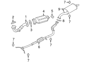 0K32A-40300E - Resonator & Pipe 2001-2002 Kia Rio Kia.Parts Store