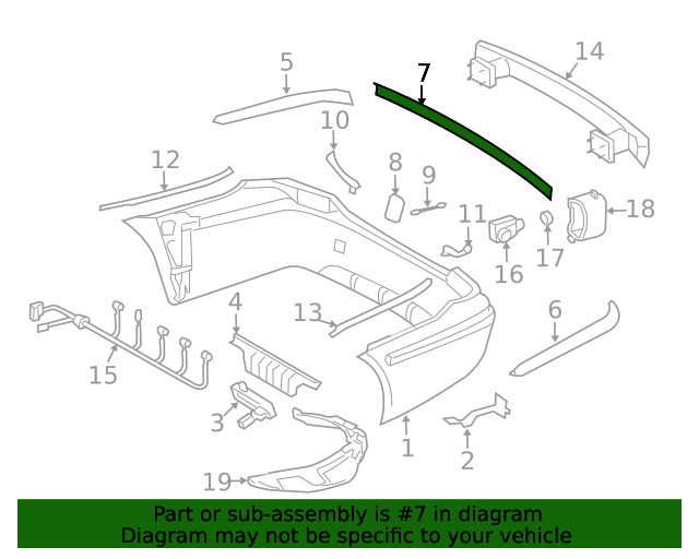 2003-2006 Mercedes-Benz Center Molding 211-885-00-21-9999 | MB 