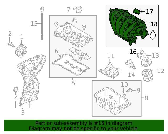 17120 WB002 Engine Intake Manifold 2016 2020 Toyota Longo Toyota Parts