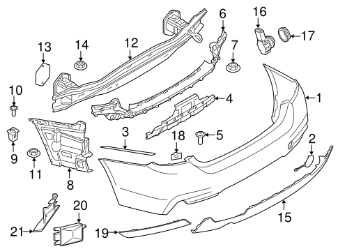 Bumper & Components - Rear for 2017 BMW 440i Gran Coupe #0