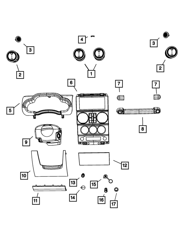 20072010 Jeep Wrangler Steering Column Cover 5KL65XDVAB My Mopar Parts